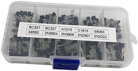 KeMiDr Transistor kit,200pcs BC337 BC327 2N2222 2N2907 2N3904 2N3906 S8050 S8550 A1015 C1815 Transistor Assortment Kit 10value 200PCS,Transistors Box Pack