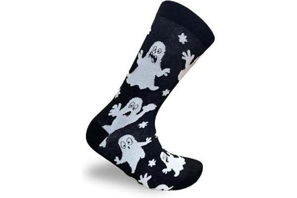 Socky Wocky Ghost Socks Spooky Spirit-serien, spökstrumpor, halloween och fantastiska andemönster, 80 % bomull, liten storlek, blandad, Y-Stich-klackteknik