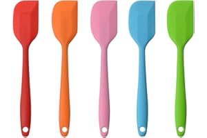 MOACC 5 Pezzi Spatole in Silicone, Spatola da cucina, Spatola per Dolci, per Cottura e Miscelazione, Resistenti al Calore, Padella Antiaderente, Lunghezza 22 cm