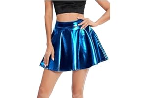 BODYWEAR LTD Girls Metallic Foil Dance Skirt with Built-in Shorts for Ballet, Tap, Jazz, Skating, Gymnastics, Cheerleading, Cosplay – High Waisted Pull-On Fit