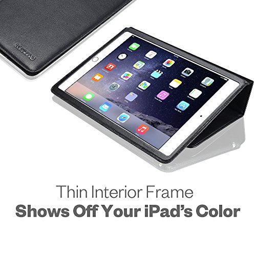 KAVAJ iPad Air 2 Hülle Echtleder Case „Berlin“ für das Apple iPad Air 2 Schwarz aus echtem Leder mit Stand und Auto Schlaf/Aufwachenen Funktion. Dünnes Smart-Cover Schutzhülle Tasche Ledertasche - 6