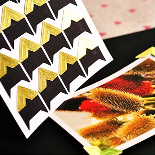 DIY Selbstklebend Foto Ecke Einklebebuch Fertigkeit Schutz Aufkleber Golden - 2