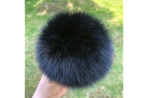 SUKORI 2 uds pompón de Piel de Zorro Natural pompón de Piel para Sombrero Gorros DIY pompón de Piel para Gorras Bolsos Accesorios para Bufandas