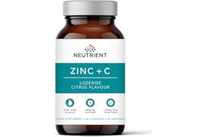 NEUTRIENT THE SCIENCE OF NATURE Neutrient Suppléments De Zinc - Acétate De Zinc Bioactif Avec Vitamine C Ajoutée - Pastille Aromatisée Aux Agrumes Facile à Utiliser