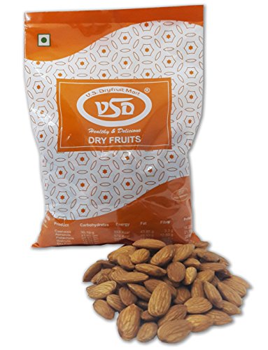 VSD Premium 100% Natural Almond (Badam) California Selected | Badam Dry Fruits/Badam Giri/High in Fiber & Boost Immunity/Whole Natural Badam | Pack of 1, 500Gm