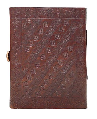 Zap Impex ® Handgefertigte echtes Leder Style Dry Mount Album, geprägt Runde Chakra Fotoalbum, Galerie-Album, Leder Tagebuch Größe Album handgefertigt in Indien (7 x 5) Zoll - 4