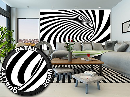 GREAT ART 3D Tunnel schwarz-weiß Wanddekoration – Wandbild Abstrakt Motiv XXL Poster (140 x 100 cm) - 5