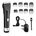 Hair Clippers, HanXiang Professional Cordless Rechargeable Barber Clippers with Ceramic Blade, 2000mAh Li-ion Battery, 8 Comb Guides ,Quiet Barber Clippers, Cordless rechargeable Haircut kit, Hair Trimmers for Men and Babies (balck)