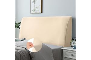 CAIJIN Bed Headboard Slipcover, Stretch Bed Headboard Cover, Dustproof Protector Cover for Linen Fabric Tufted Upholstered Headboard (Camel, 150-170 CM（Queen）)
