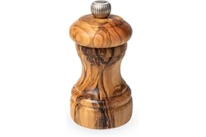 PEUGEOT - Bistro 10 cm Salt Mill - Classic Grind System - Olive Wood - Lifetime Guaranteed Mechanism - Made in France