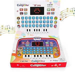 Indian Lifestyle Learning & Education Toys, Multi Functional Baby Tablet Musical Toys with LED Light,Piano Display Screen for Numbers, Alphabet, Animals and Maths, Gift for Toddlers Kids