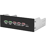 EZDIY-FAB Concentrateur USB 3.1 Gen2 10Gbps 5.25" et Port Type-C, avec QC 3.0 à Chargement Rapide