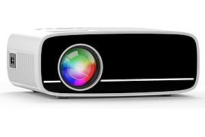 AKATUO Mini proiettore Full HD 1080P, 200" LCD, Bluetooth, portatile, per home cinema, esterni, compatibile con TV Stick/HDMI/Smartphone [incluso]