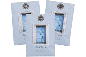 BRIDGEWATER CANDLE BRIDGEWATER - Large Scented Sachet Envelope Bag, Drawer Fragrance Wardrobe Air Room Freshener for Living Room Bedroom Bathroom Laundry Basket Radiator or Car (Blue Door, 3pack)