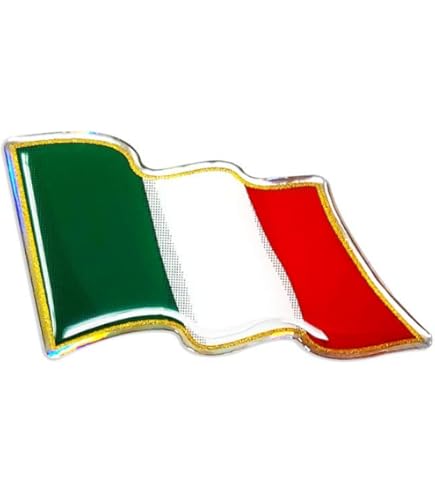 Aluminium 3D Metaal ITALIË Italiaanse Vlag Sticker Embleem Badge Decal