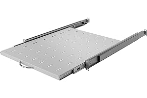 Stalflex Server Rack Shelf 19 inch 1U 550mm - Server Rack Made of Metal - Universal Pull-out Vented Rack Mount Cantilever Tray