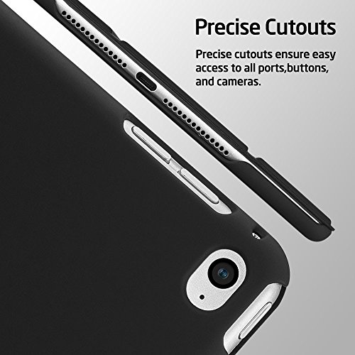 iPad Mini 4 Hülle, ESR® [Rubberized / Gummiert] PU Ledertasche Auto Aufwachen / Schlaf Funktion Schutzhülle mit Gummi-Spray für iPad Mini 4 (Schwarz) - 4