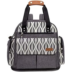 Lekebaby Mochilas para pañales con Cambiador de Pañales para Mamá y Papá Unisex, Gris