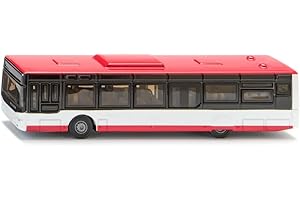 Siku 1688, Autobus di linea Neoplan dei vigili del fuoco, Metallo/Plastica, Bianco, Autobus giocattolo per bambini, adesivi fiammeggianti, Look da vigili del fuoco