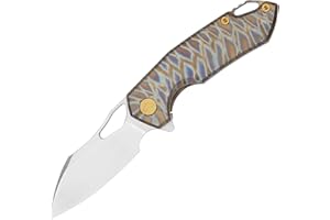 FerraMonster Taschenmesser Klappmesser Outdoor Messer Survival Messer EDC Einhandmesser mit Taschenclip, Tasche - M390 Stahl, Griff mit Titan - Männer Geschenk (Farbig)