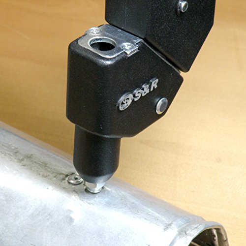 S&R Blindnietzange 2,4-5,0mm für STAHL, EDELSTAHL und ALU-Nieten mit drehbarem 360° Schwenkkopf Nietzange in schwerer Profiqualität - 4