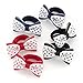 6 Girls Red Navy Black Spotty Bow Mini Ponios/Hair Bands