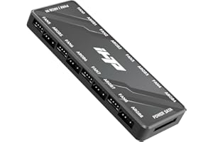 TZMRIT ARGB Fan Hub,2 in1 PWM&ARGB Integrated Fan hub,Eight 4pin PWM Ports+Eight 5V 3pin ARGB Ports, Control Eight PWM ARGB case Fans simultaneously