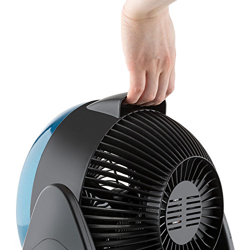 oneConcept • Windmaker • Tischventilator • Ventilator • Schwenkfunktion • Drehregler • 3 Geschwindigkeitsstufen • 6-stufig einstellbarer Neigungswinkel • sparsam im Verbrauch • 30 Watt Leistungsaufnahme • kompakt • Tragemulde • schwarz-blau - 4