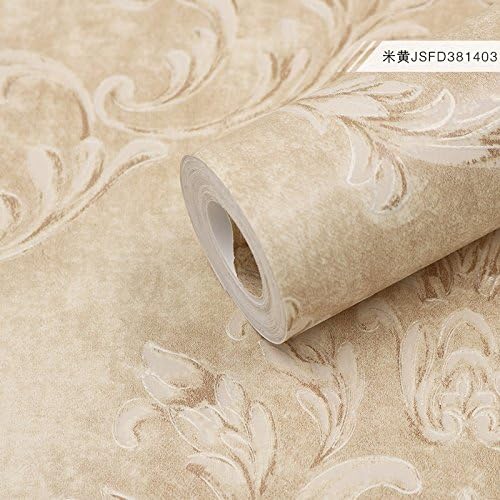 BABYQUEEN American solid color wallpaper dark so old living room TV wall green wall papers Rice Yellow