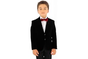 SIRRI Boys Velvet Slim Fit Blazer Formal Wedding Dinner Birthday Winter Jacket