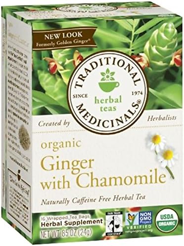Pack of 1 x Traditional Medicinals Organic Golden Ginger Herbal Tea - 16 Tea Bags