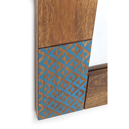 Kare 80197 Spiegel Soleil Möbel, Holz, braun / gelb / blau / weiß / schwarz, 2,5 x 80 x 100 cm - 4