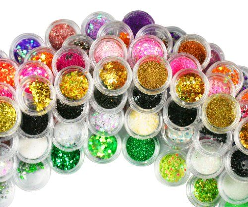 100x Nagel Kunst Strass Glanzer Splitter Pailette Mix Set Wunderbar!!! - 2