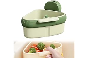 Generisch Sieb für Spülbecken, 2025 Neu Suction Cup Sink Corner Rack, Multi-functional Drain Basket Saugtasche Waschbecken Ecke Rack, Küchenspüle Abfluss Korb für Waschen Organizer (Grün)
