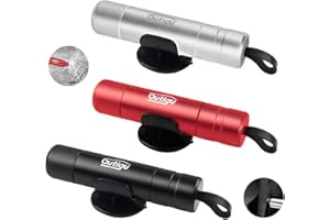 OUTIGU Car Escape Tool, Car Window Breaker Escape Tool Seatbelt Cutter Mini Glass Breaker Hammer with Holder for Land or Underwater (Red+Black+Silver)