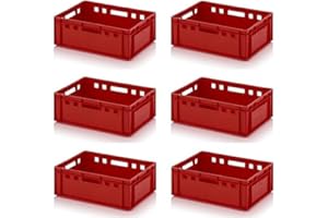AUER VERLAG I.D.AAP LW Auer 116420-6 E2 Butcher Kiste Euro Fleischkiste mit Faltungsregel, rot, 60 cm x 40 cm x 20 cm, Rudel von 6