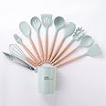 The Better Home Silicon Spatula Set for Non Stick Pans | Heat Resistant, Durable, Flexible Cookware Set | BPA Free & Odourless Non Stick Utensil Set for Cooking (Green) (Pack of 12)