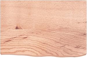 Tidyard Waschtischplatte Badezimmer Waschtisch Waschtischkonsole Platte Holzplatte für Aufsatzbecken Badmöbel Hellbraun 60x40x4 cm Massivholz Behandelt