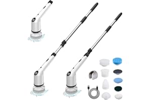 XUNNIU Spazzola Rotante Pulizia Casa, 9 In 1 Spazzola Elettrica per Pulizia Senza Fili, Spazzola per Pulizia Doccia con Manico Regolabile, Spazzola Rotante Pulizia per Cucina, Bagno,Auto,Vasca