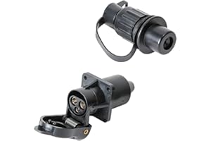 TAEUYYM Enchufes de Remolque 3 Pines y Zócalo de Remolque 3 Pines, 12V Enchufe y Zócalo Remolque 3 Pines Impermeable Conector, para Tractor Camión RV Autos Conectores Remolque (4 Puntos De Montaje)