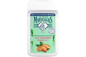 Le Petit Marseillais | Crème de Douche Extra Douce Lait d'Amande Douce Bio (flacon de 250 ml) – Gel douche avec 92 % d'ingrédients d'origine naturelle – Édition limitée 40 ans