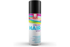 Smiffys Hair Colour Spray, Black 125ml, Cosmetics and Disguises Fancy Dress, Hair Colour Spray Dress Up Cosmetics & Disguises.
