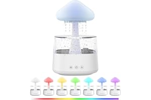 HEIBTENY Rain Cloud Luftbefeuchter, Pilz Humidifier Lampe Für Schlafzimmer Kinderzimmer, Zen Regenwolken-Nachtlicht, Aromatherapie Ätherisches Öl Diffusor Pilze Deko