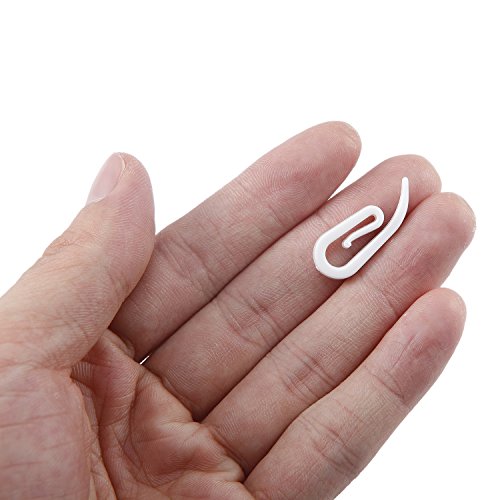 senkary 200 Stück Kunststoff Vorhang Haken Vorhang für die Dusche Haken 2,8 von 1,2 cm für Tür Vorhängen und Fenster Vorhang, weiß - 5