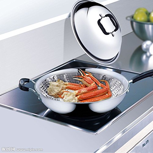 ISWEES 2PCS (Klein & Groß) Dünsteinsatz Edelstahl Gemüsedämpfer Faltbar Dämpfkorb Obst Körbchen Silber Ton - 7