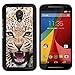 Produktbild DREAMCASE Hart Handy SchutzHülle Hülle Schale Case Cover Etui für MOTOROLA MOTO G ( 2ND GEN ) - Fierce Majestic Leopard Panther