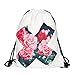 Produktbild X Rosen Beutel Umhängetasche Kordelzug Aufdruck Blüten Festival String Bag Loomiloo Turnbeutel Rucksack Sportbeutel Jutebeutel