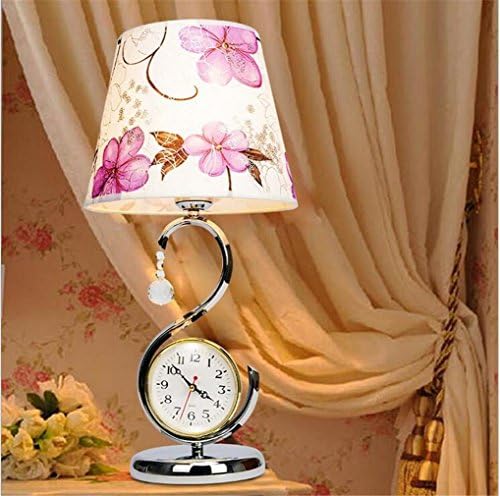 LUCKY LIHGT Lampe De Table EuropéEnne CréAtive Mode Lampe Chambre Lampe De Chevet Moderne Simple Jardin Chaud Cristal Montre De Mariage Avec Horloge [éNergie A ++], B
