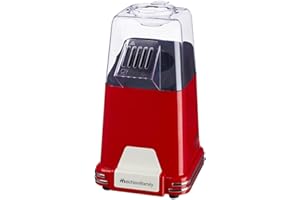 Melchioni Family | Macchina per Pop Corn MRS POPPY, 110W, Riscaldamento ad Aria, Senza Olio e Grassi, Colore Rosso