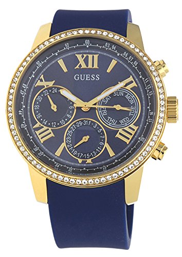 Guess (GVSS5) Women's Quartz Watch with Blue Dial Analogue Display and Blue Silicone Bracelet W0616L2